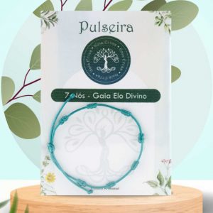 pulseira - 7 nós gaia elo divíno - cian