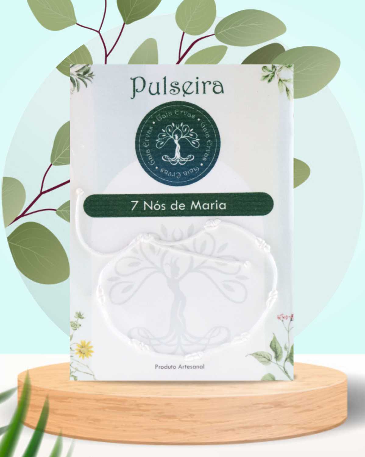 pulseira - 7 nós de maria - white