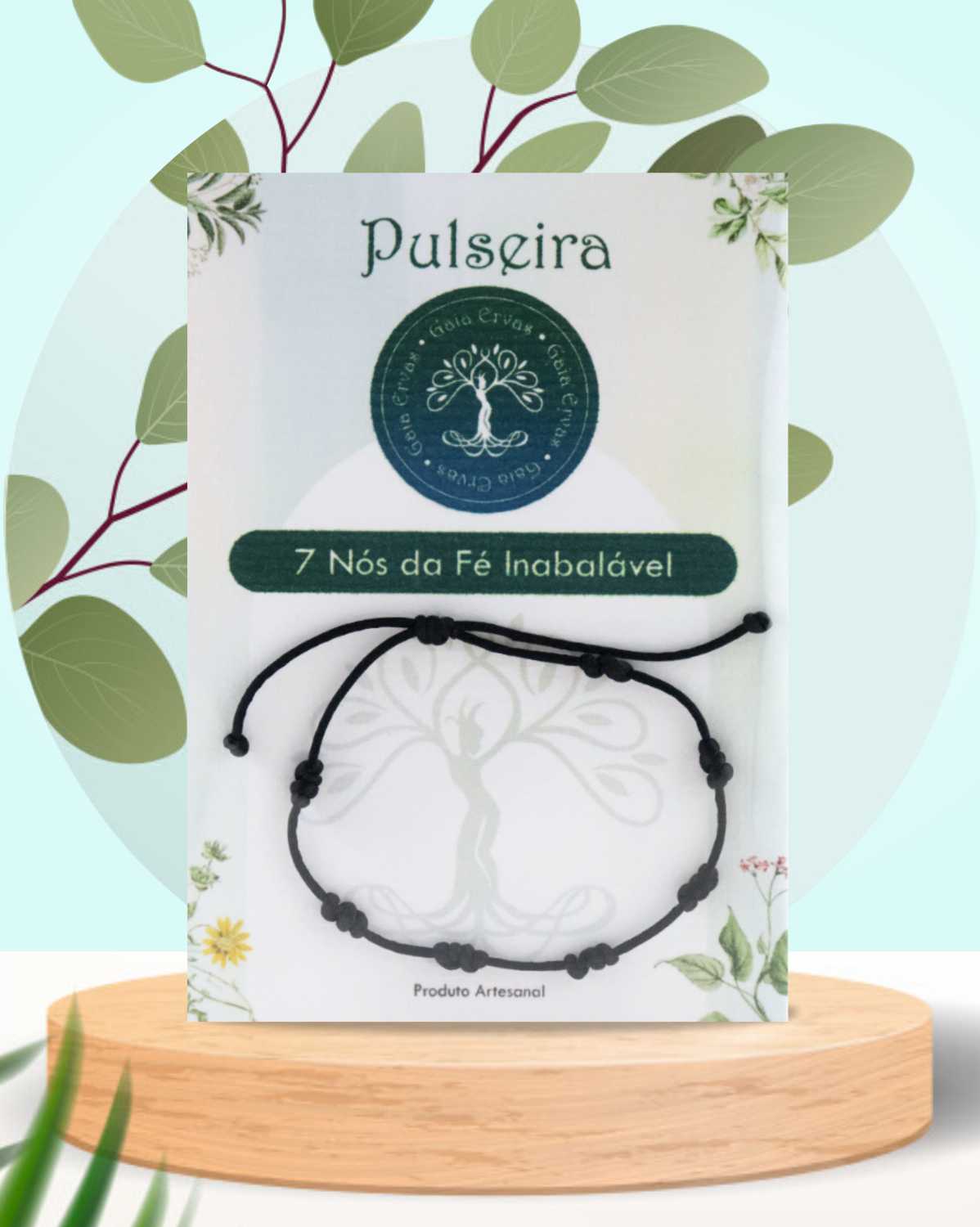 pulseira - 7 nós da fé inabalável - black