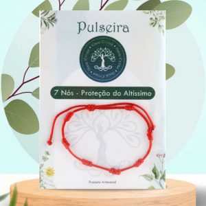 pulseira - 7 nós proteção do altíssimo - vermelha